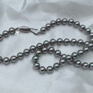 Vintage Majorica faux PEARL necklace stamped Sterling 925 Silver